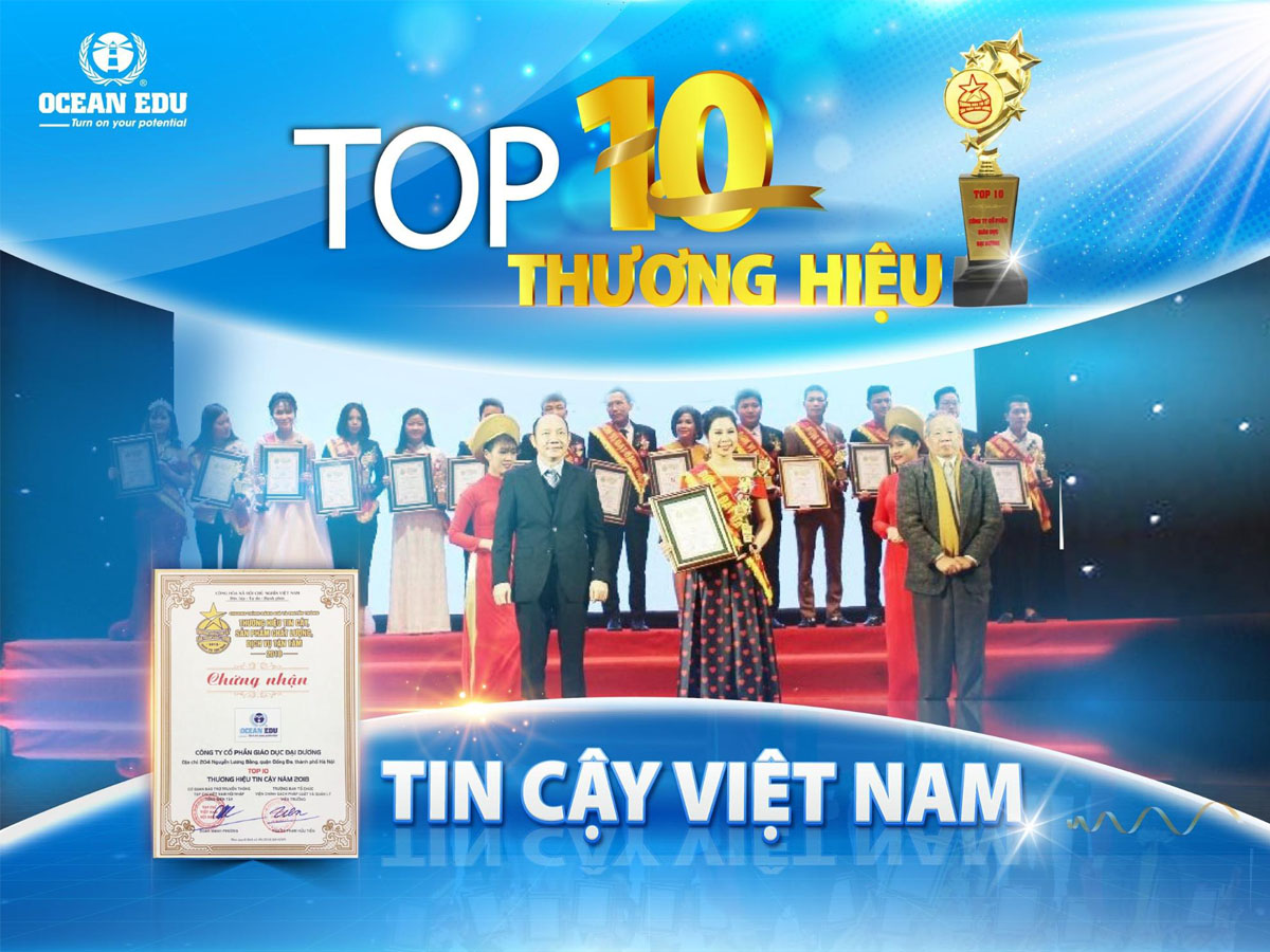 Ocean Edu là hệ thống Anh ngữ Quốc tế quy mô lớn và uy tín tại Việt Nam Ocean Edu trong top thương hiệu Việt