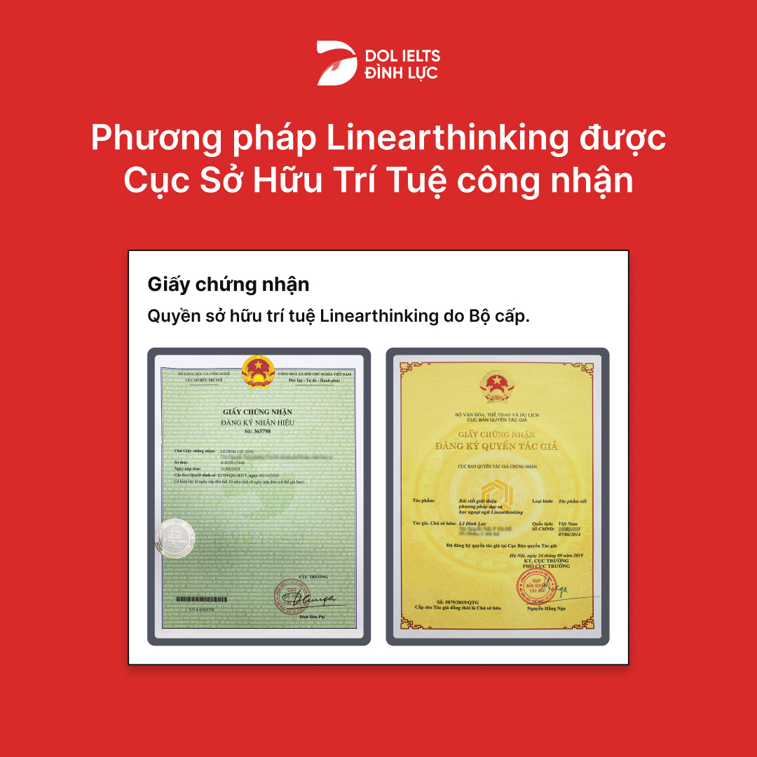 Phương pháp học Linearthinking được bảo hộ bởi Cục Sở Hữu Trí Tuệ