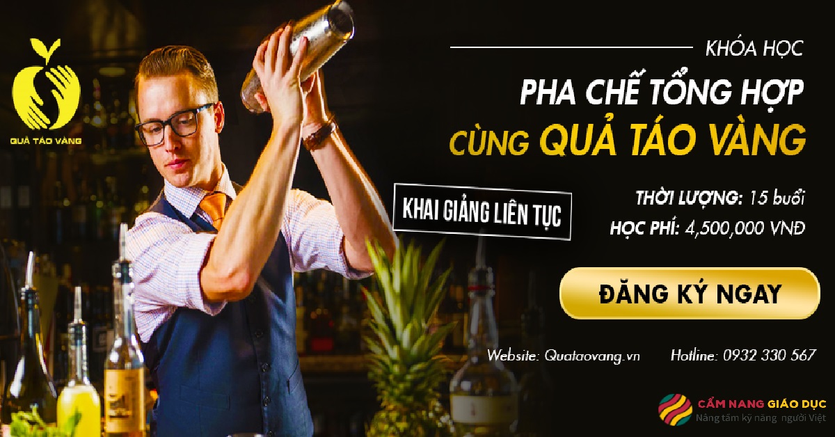 Thông tin khóa học pha chế tổng hợp tại Quả Táo Vàng.