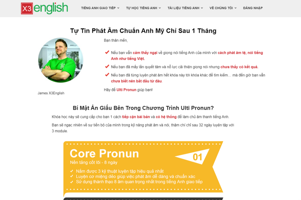 Học phát âm chuẩn và tự nhiên chỉ sau 1 tháng tại X3 english