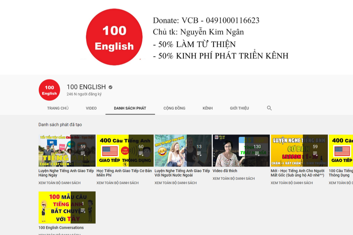 Khóa học tiếng Anh online cho người mới bắt đầu miễn phí trên youtobe