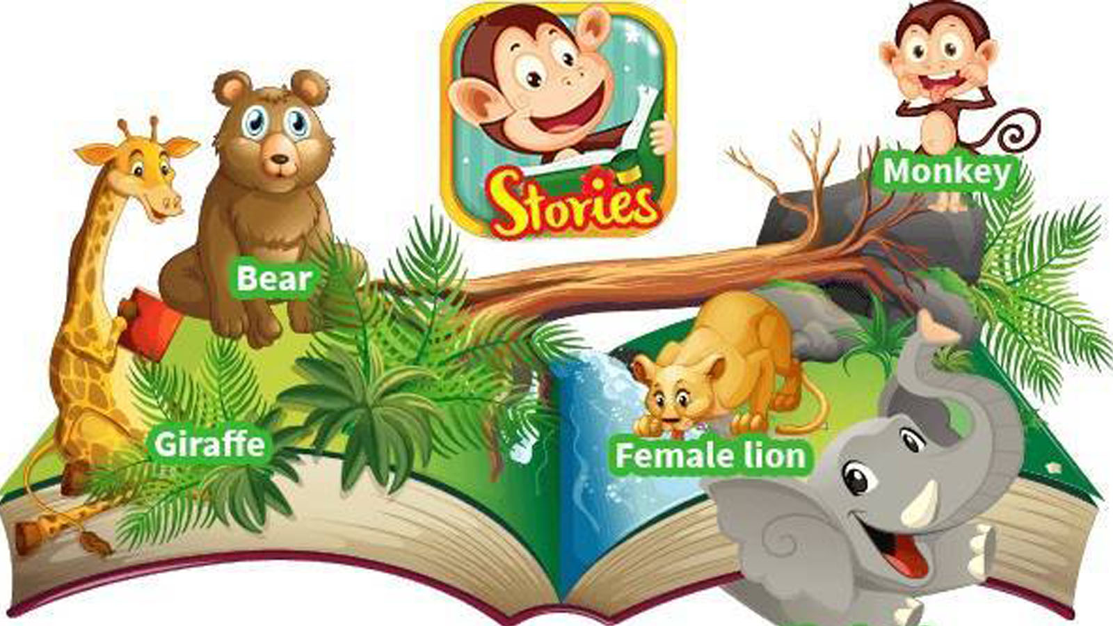 Giao diện sinh động và thu hút của ứng dụng học tiếng anh cho trẻ em Monkey Stories