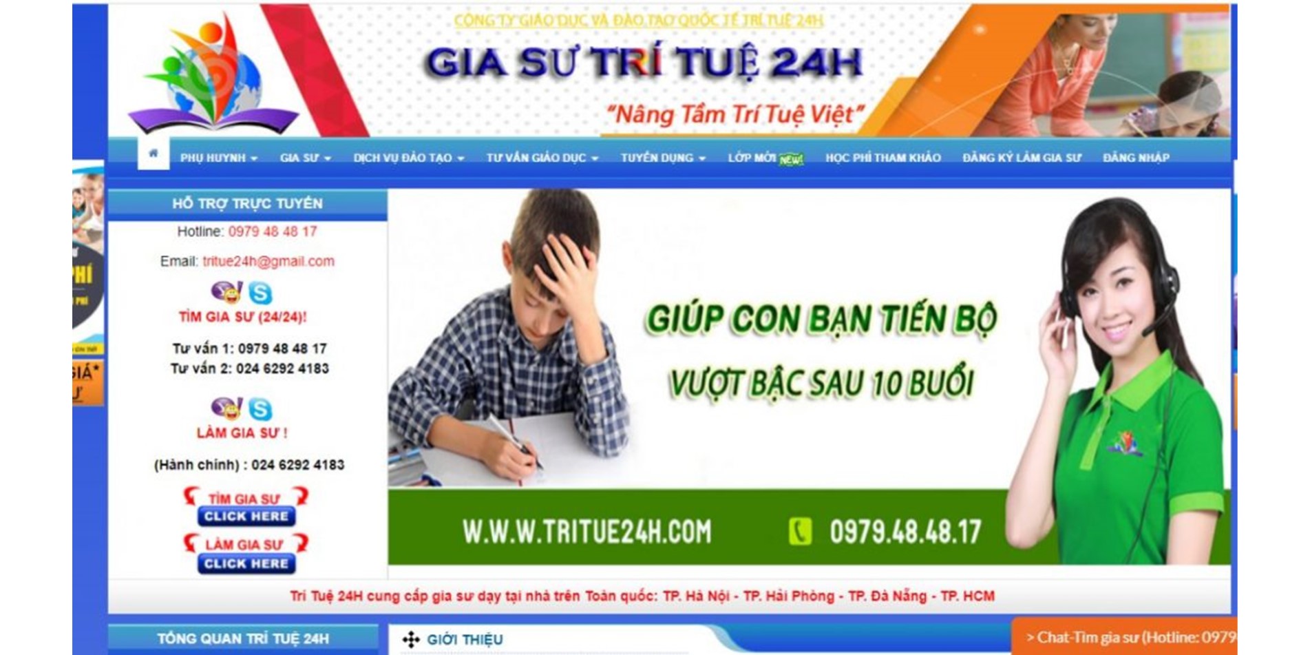 Gia sư Trí tuệ 24h là địa chỉ cung cấp dịch vụ gia sư tiếng Trung online uy tín