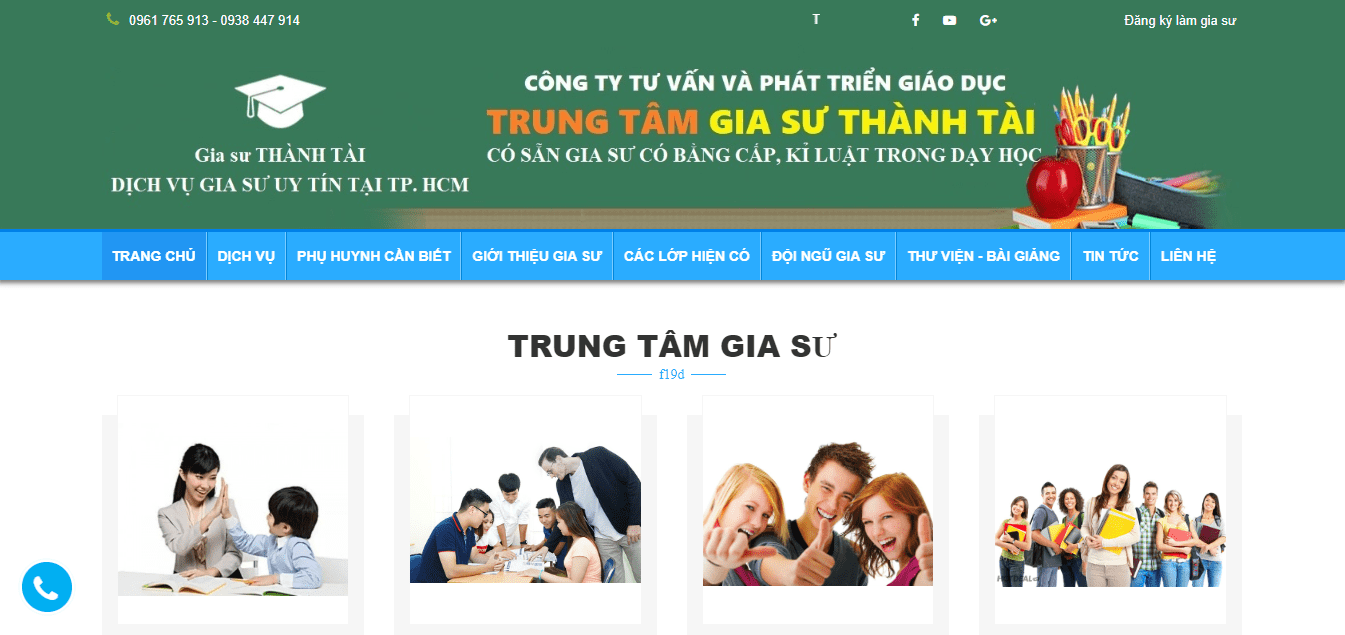 Website chính của trung tâm gia sư Thành Tài