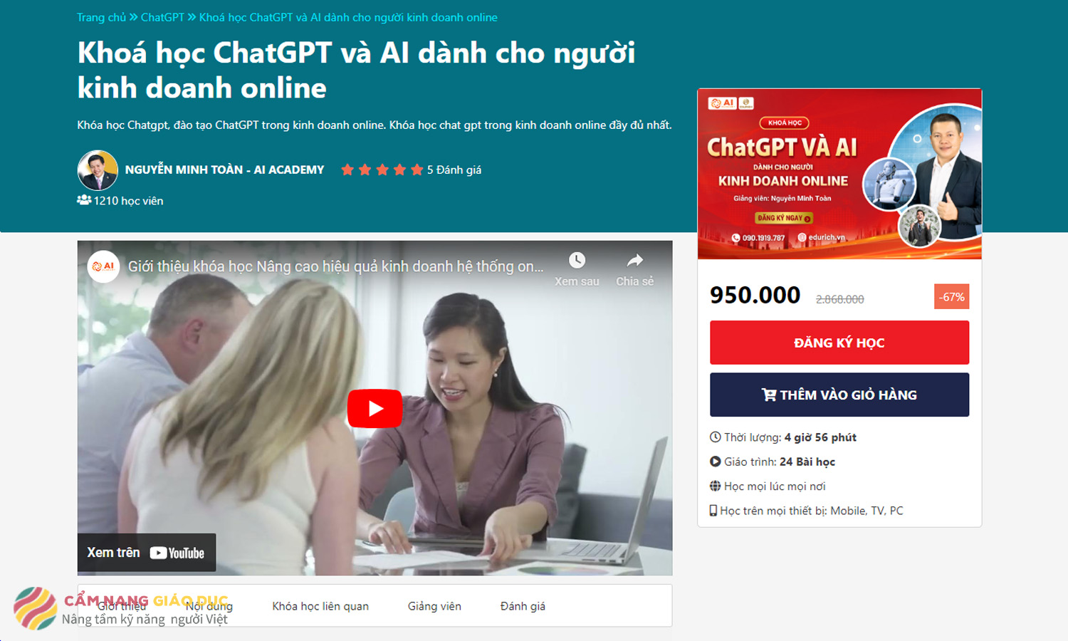 Khoá học ChatGPT và AI đỉnh cao